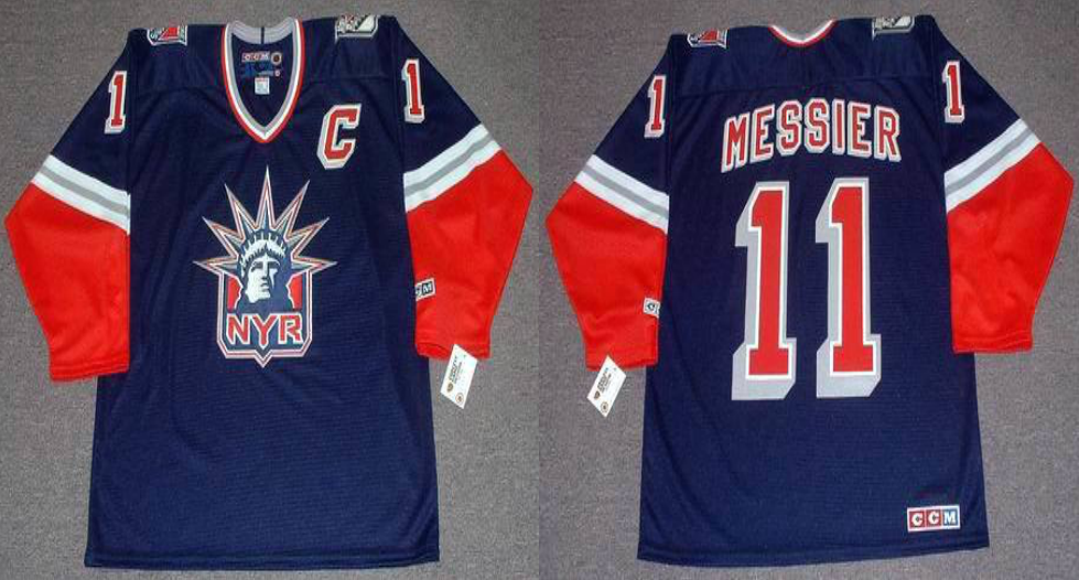2019 Men New York Rangers #11 Messier blue CCM NHL jerseys->new york rangers->NHL Jersey